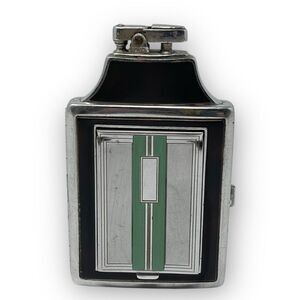 Vintage Art Deco Metal Ronson Cigarette Case with Lighter Made in the USA Flawed